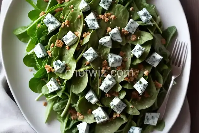 Baby Greens with a Warm Gorgonzola Dressing
