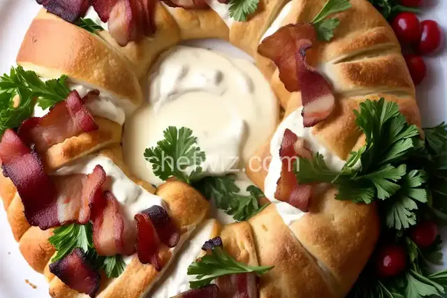 Bacon Brie Crescent Wreath