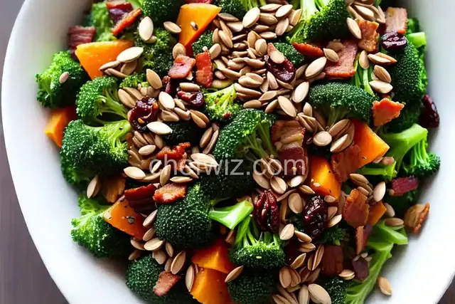 Bacon Broccoli Salad with Raisins and Sunflower Seeds