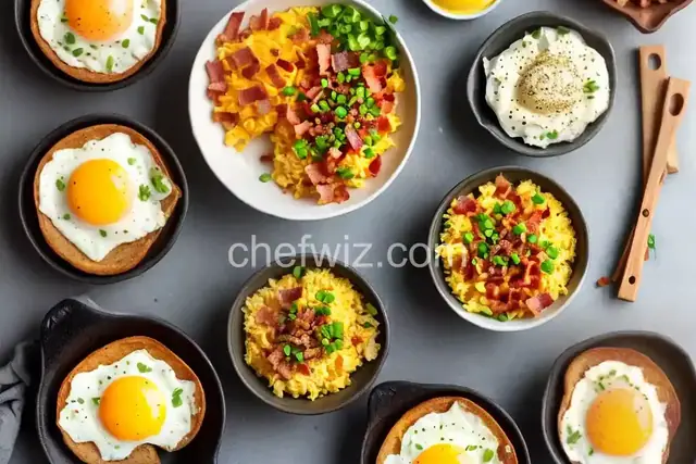 Bacon, Egg and Cheese Toast Bowls
