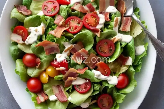 Bacon, Lettuce, and Cherry Tomato Salad with Aioli Dressing