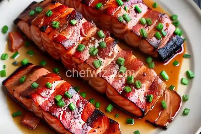 Bacon-Wrapped Bourbon-Marinated Salmon