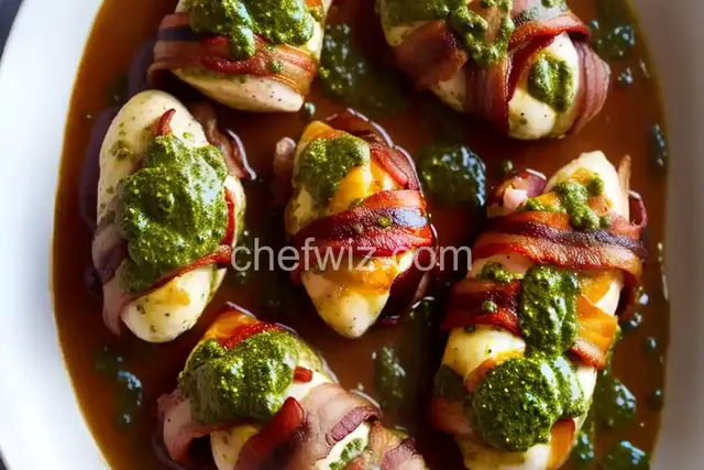 Bacon Wrapped Pesto Chicken