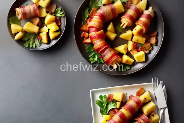 Bacon Wrapped Pineapple and Water Chestnuts