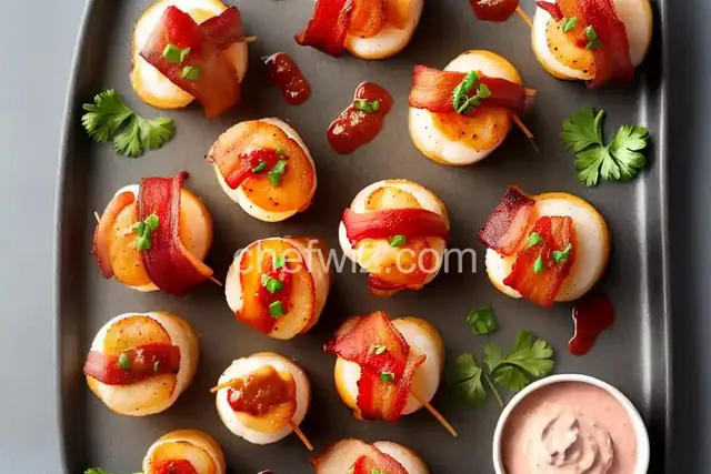 Bacon Wrapped Scallops with Spicy Mayo