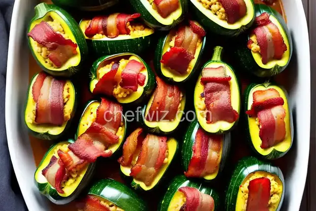 Bacon Wrapped Stuffed Zucchini