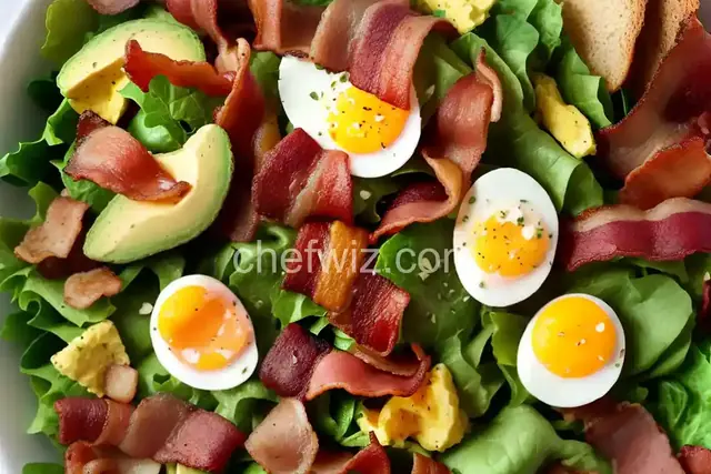 Bacon and Egg Breakfast Salad with Avocado Dressing