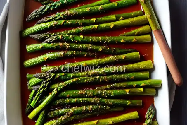 Baked Asparagus with Balsamic Butter Sauce
