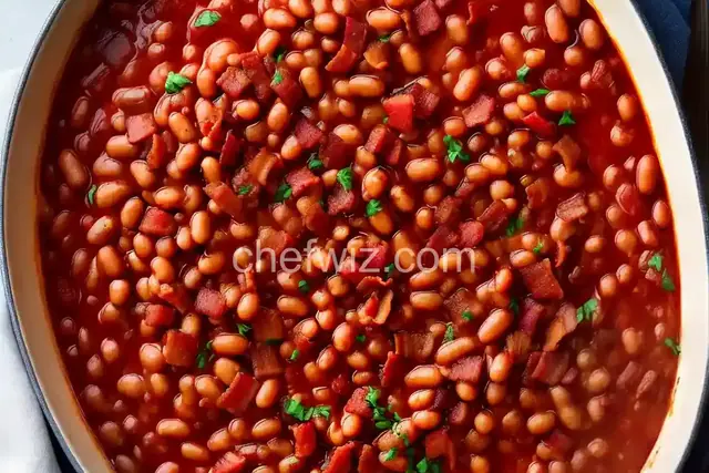 Baked Beans with Bacon and Red Onions