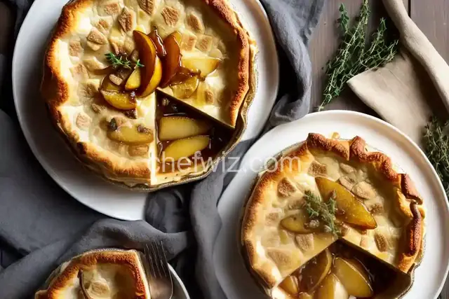 Baked Brie with Caramelized Pears, Shallots and Thyme