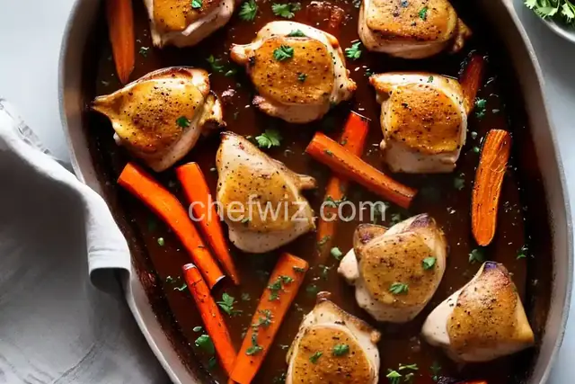 Baked Chicken Thighs with Charred Carrots