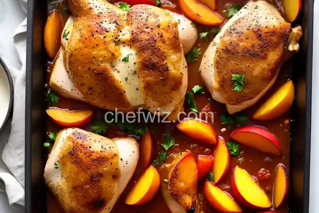 Baked Chicken with Peaches