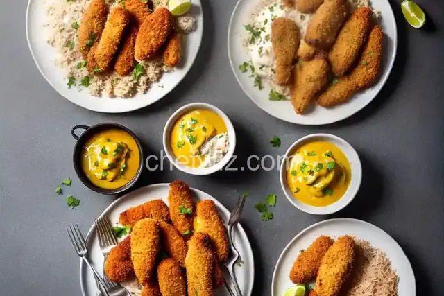 Baked Coconut Chicken Fingers with Passion Fruit Sauce