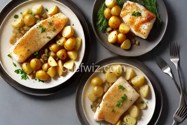 Baked Cod with Potatoes and Onions