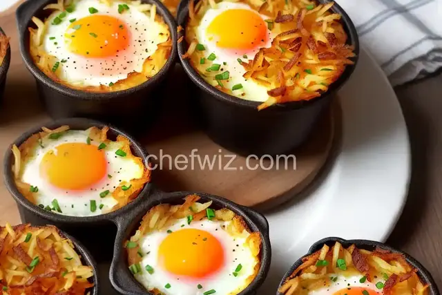 Baked Eggs in Hash Brown Cups