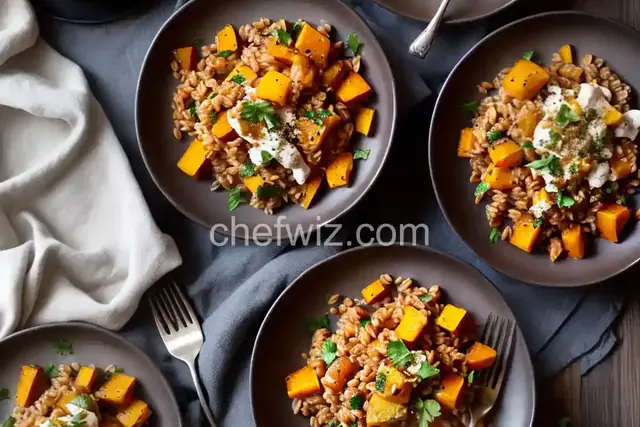 Baked Farro and Butternut Squash