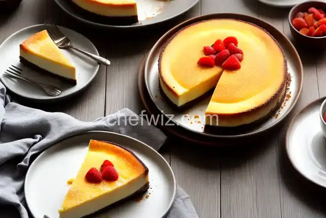 Baked Manchego cheesecake with a membrillo topping