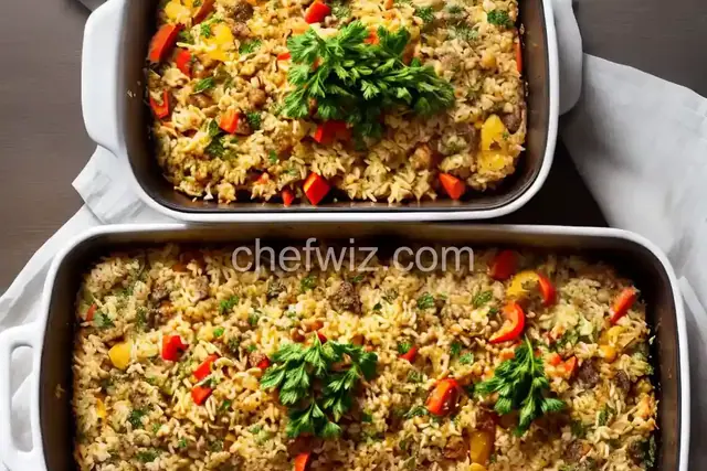 Baked Rice with Herbs and Veggies