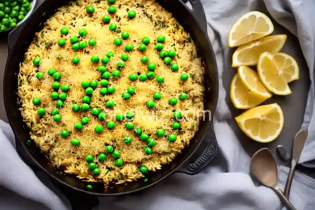 Baked Risotto with Lemon, Peas & Parmesan
