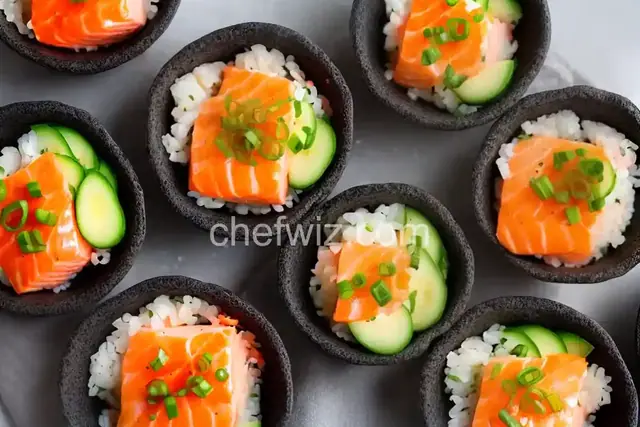 Baked Salmon Sushi Cups