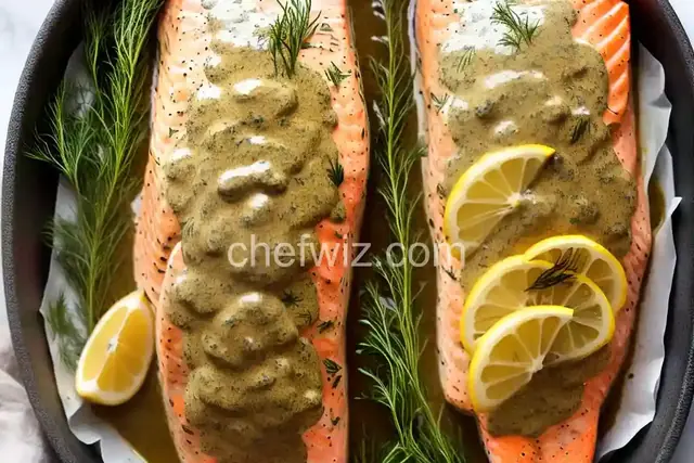 Baked Salmon with Mustard-Dill Sauce