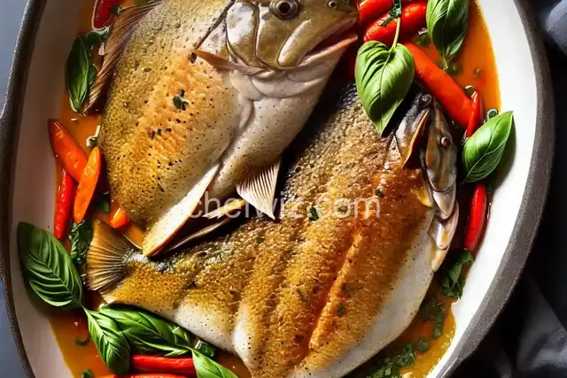 Baked Snapper with Chilies, Ginger and Basil