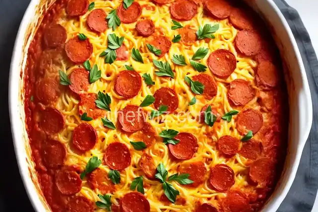 Baked Spaghetti with Pepperoni