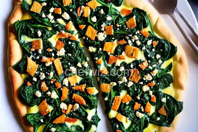 Baked Spinach florentine flatbread