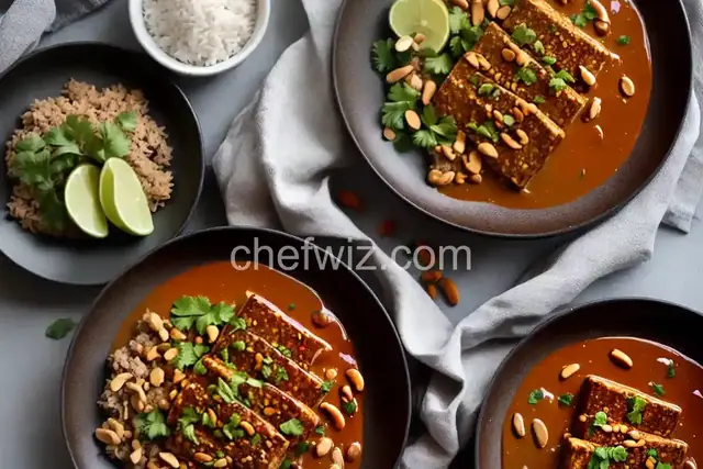 Baked Tempeh With Peanut Sauce
