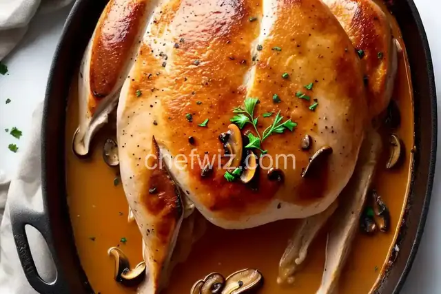Baked Turkey Breast and Mushroom Gravy