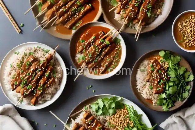 Balinese Pork Satay (Sate Babi) With Sweet Soy Glaze and Peanut Sauce Recipe