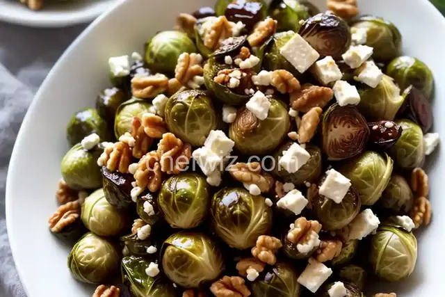 Balsamic Brussels Sprouts with Feta Cheese and Walnuts