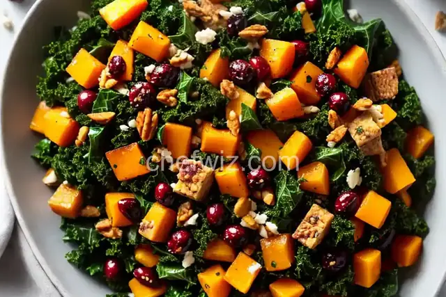 Balsamic Butternut, Kale and Cranberry Panzanella
