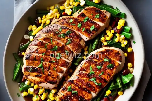 Balsamic Chicken with Corn and Swiss Chard