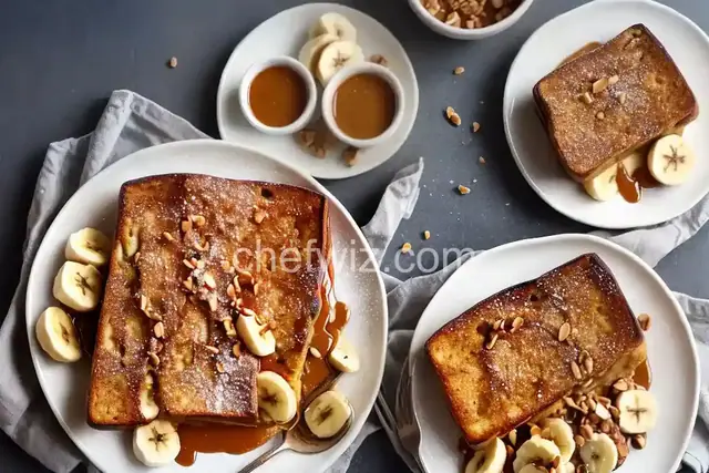 Banana Baked French Toast with Peanut Butter Drizzle