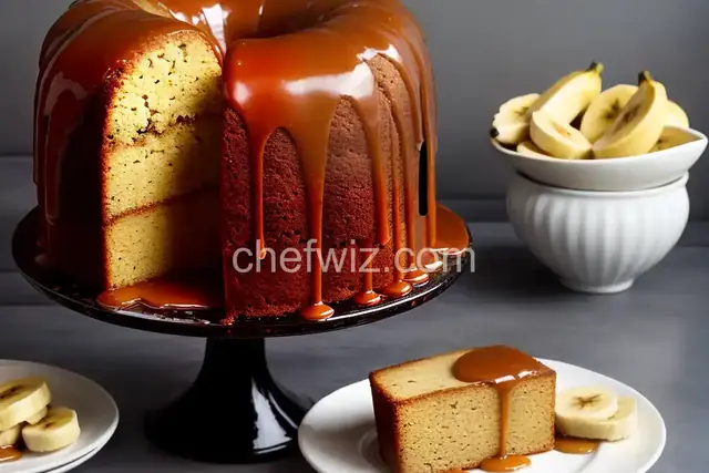 Banana Pound Cake With Caramel Glaze