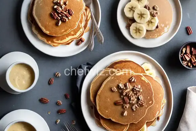 Banana and Pecan Pancakes with Maple Butter