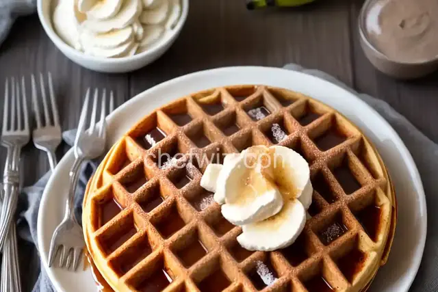 Bananas Foster Belgian Waffles