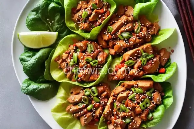 Barbecued Chinese Chicken Lettuce Wraps