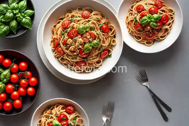 Barilla Whole Grain Spaghetti with Cherry Tomatoes and Basil