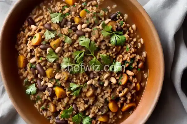 Barley and Mushrooms with Beans