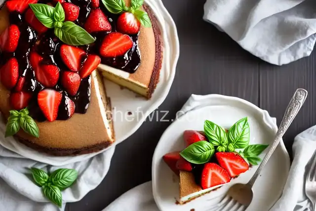Basil Cake with Balsamic Strawberries