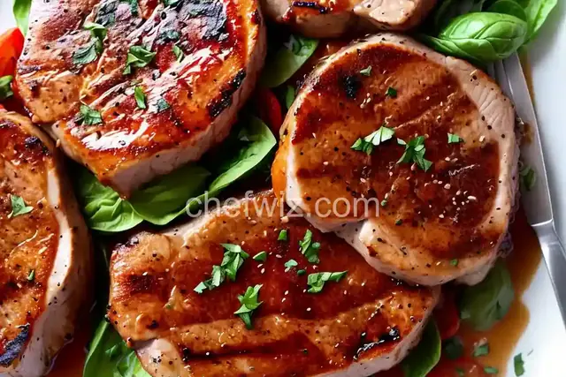 Basil Garlic Grilled Pork Chops