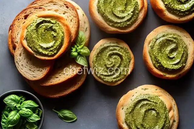 Basil Pesto Bread Rounds
