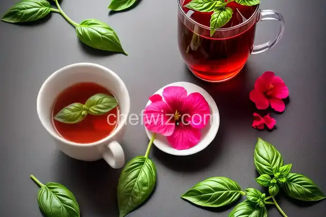 Basil Tea with Hibiscus