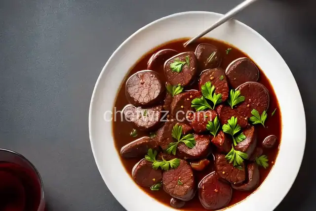 Beef Heart Braised in Wine