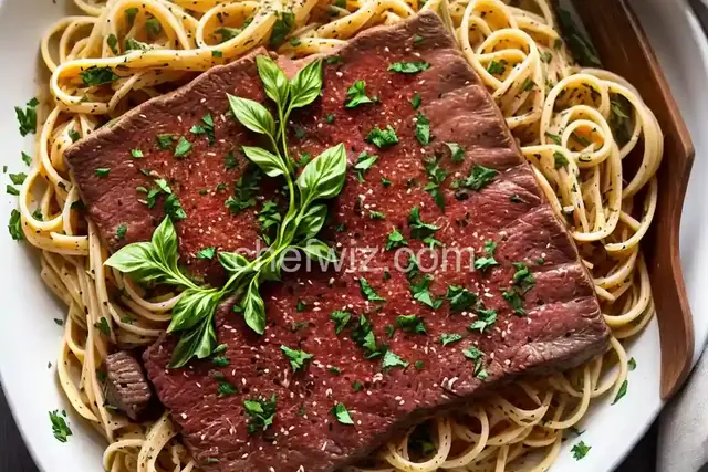 Beef Parmesan with Garlic Pasta