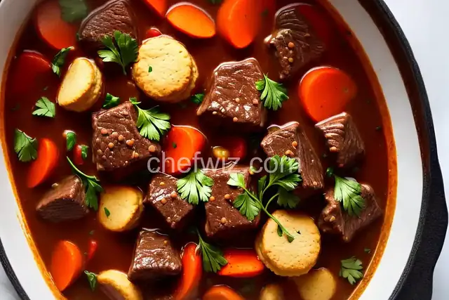 Beef Stew with Cream Biscuits