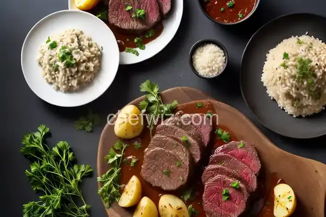 Beef Tenderloin Medallions with Potato Risotto