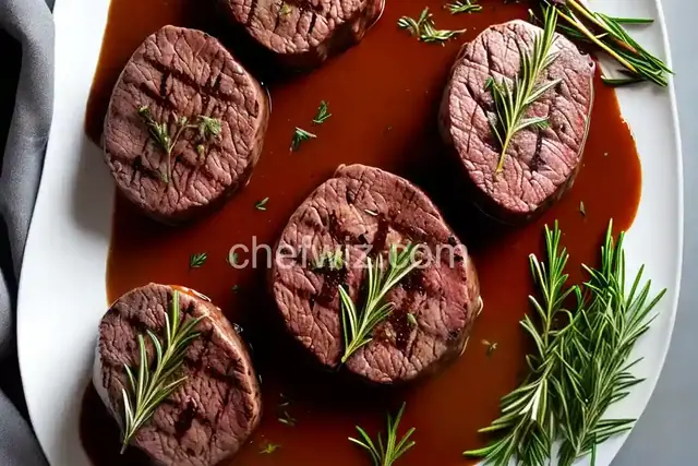 Beef Tenderloin Steaks with Port-Rosemary Sauce